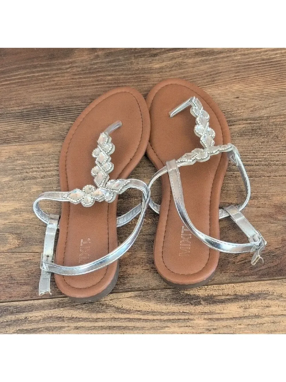 Mixit Silver Beaded Women's Sandals 7.5       190JH